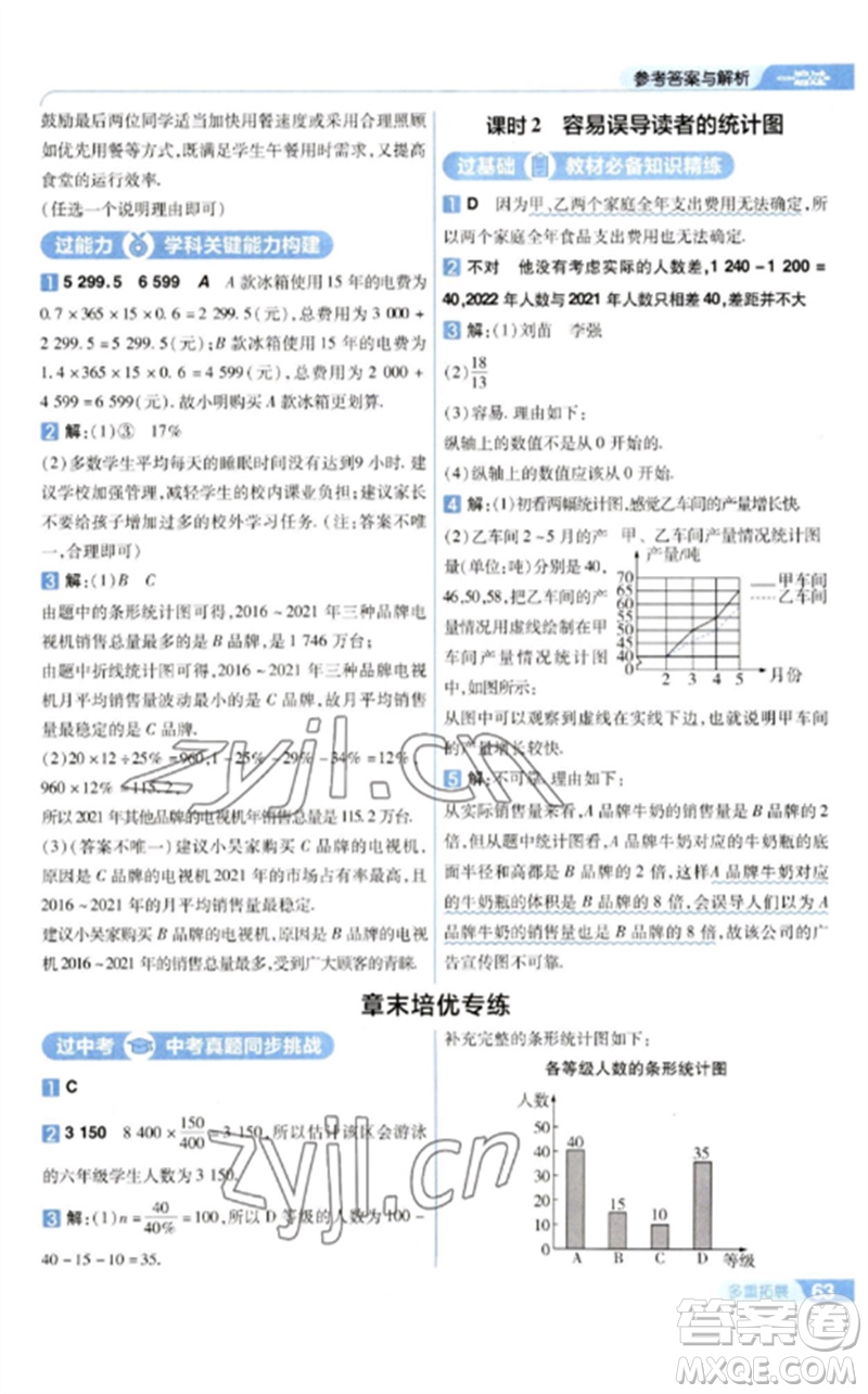 南京師范大學(xué)出版社2023一遍過(guò)九年級(jí)數(shù)學(xué)下冊(cè)華東師大版參考答案