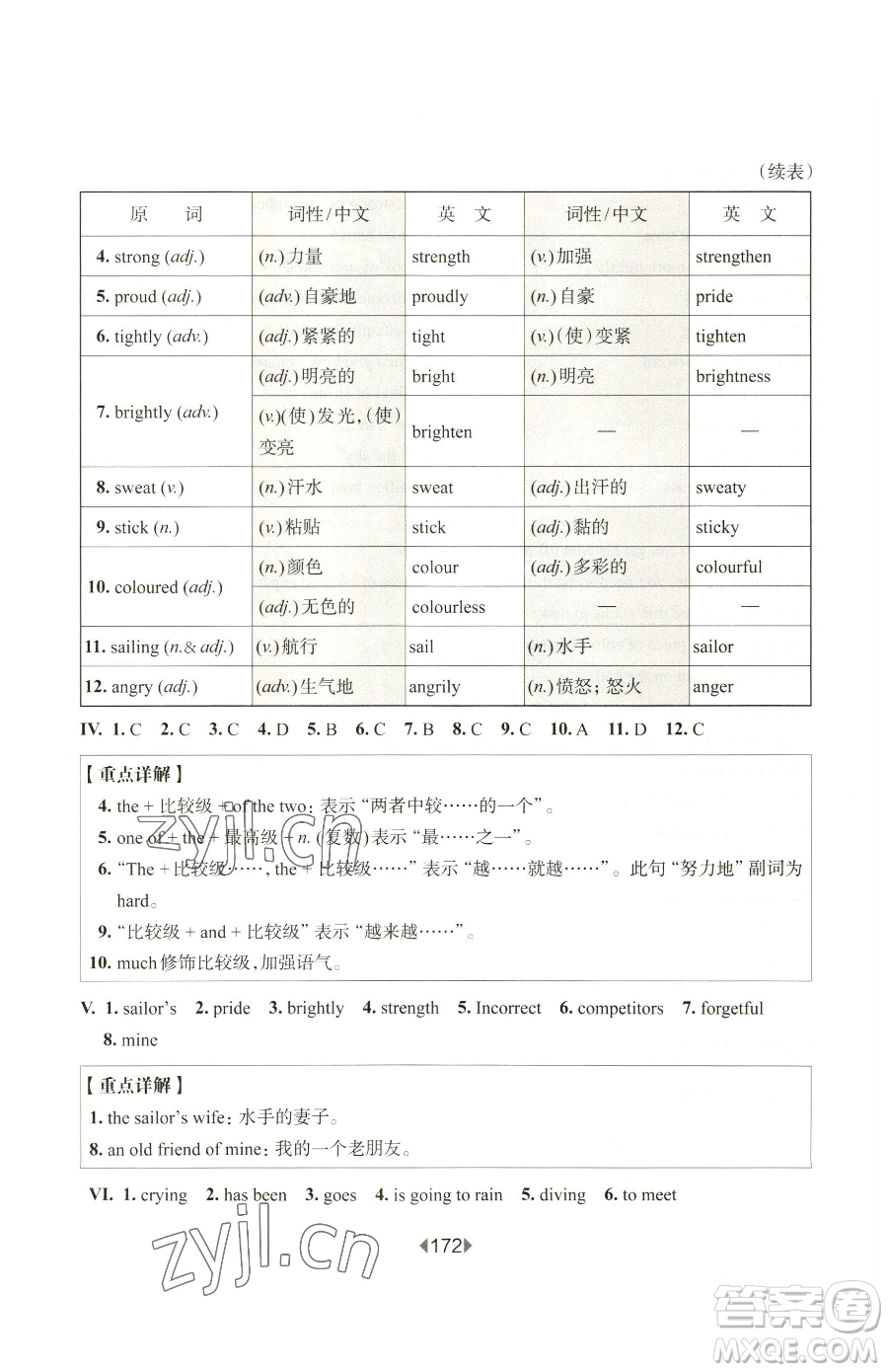 華東師范大學出版社2023華東師大版一課一練七年級下冊英語滬教版增強版五四制參考答案