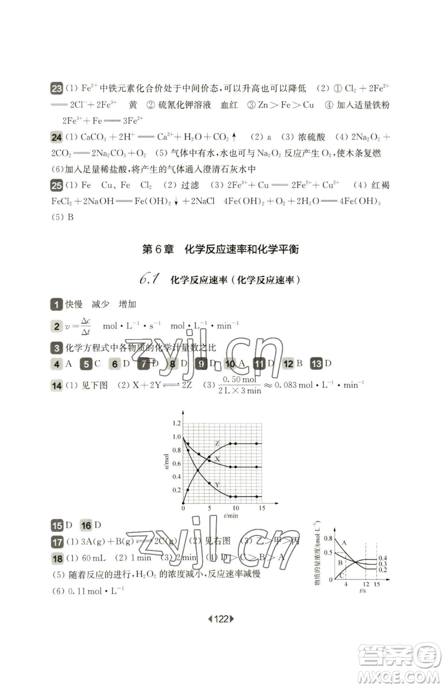 華東師范大學(xué)出版社2023華東師大版一課一練高中一年級下冊化學(xué)滬教版參考答案