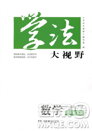 湖南教育出版社2023學(xué)法大視野八年級(jí)下冊(cè)數(shù)學(xué)華東師大版參考答案