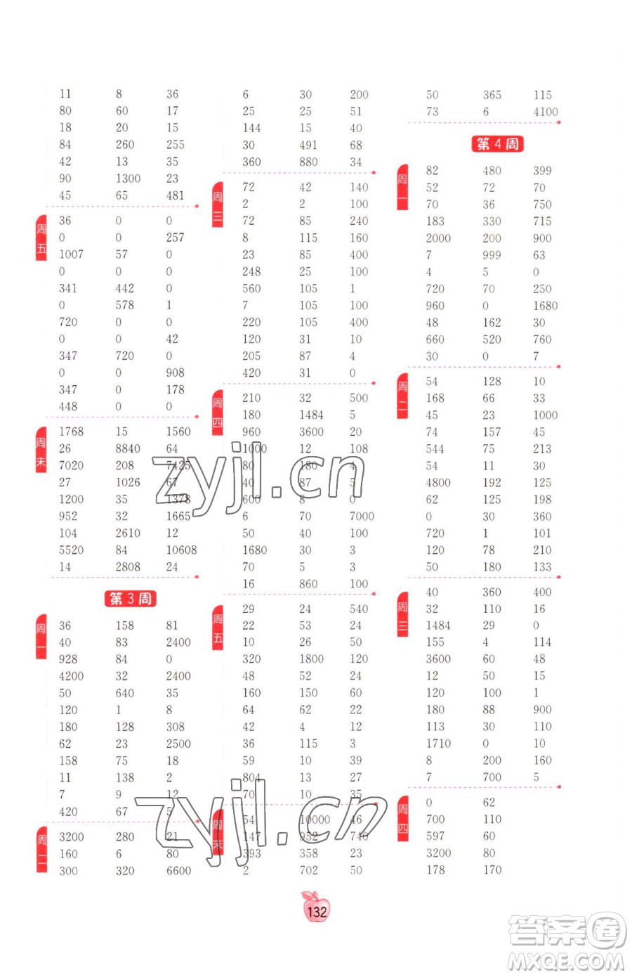 江蘇人民出版社2023小學(xué)數(shù)學(xué)計算高手四年級下冊數(shù)學(xué)RMJY人教版參考答案