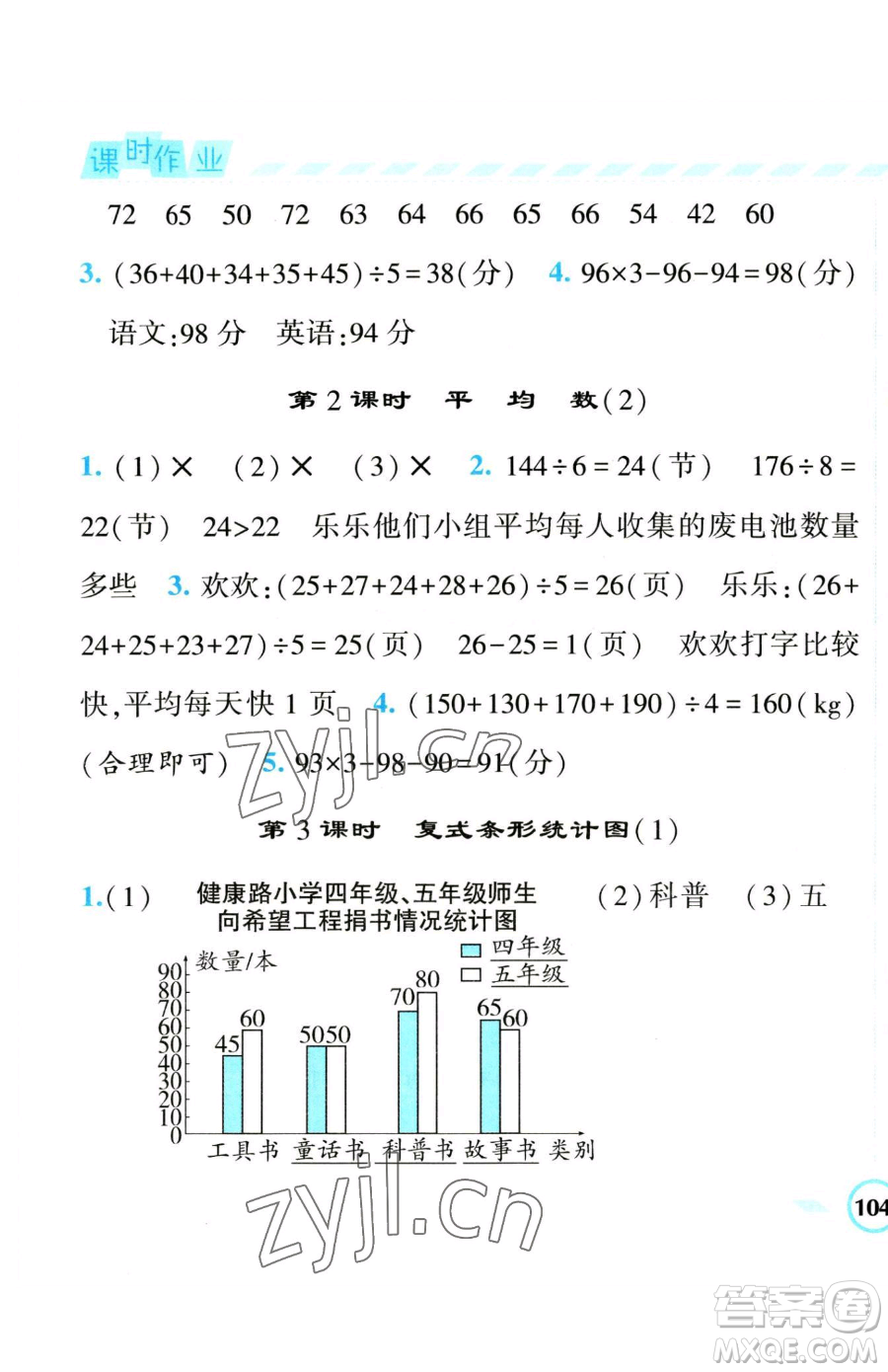 寧夏人民教育出版社2023經(jīng)綸學(xué)典課時(shí)作業(yè)四年級(jí)下冊(cè)數(shù)學(xué)人教版參考答案