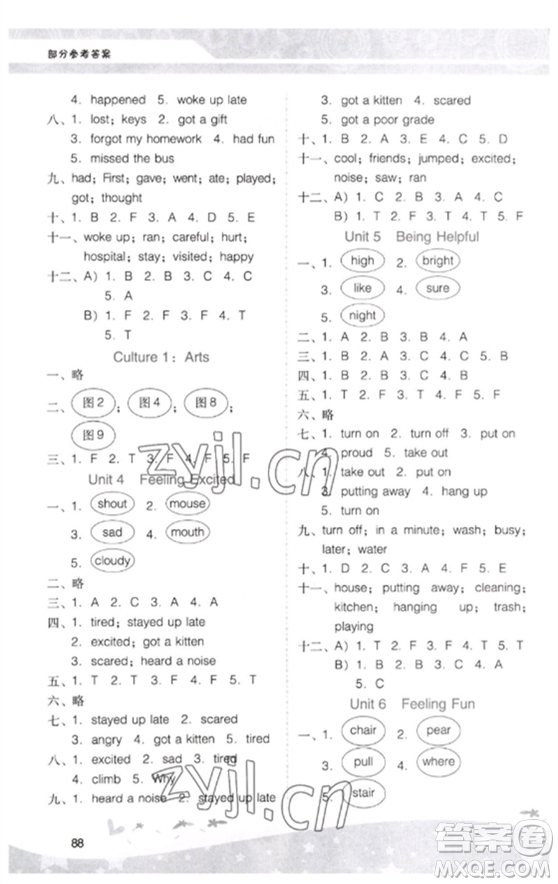 廣西師范大學(xué)出版社2023新課程學(xué)習(xí)輔導(dǎo)六年級英語下冊粵人版中山專版參考答案