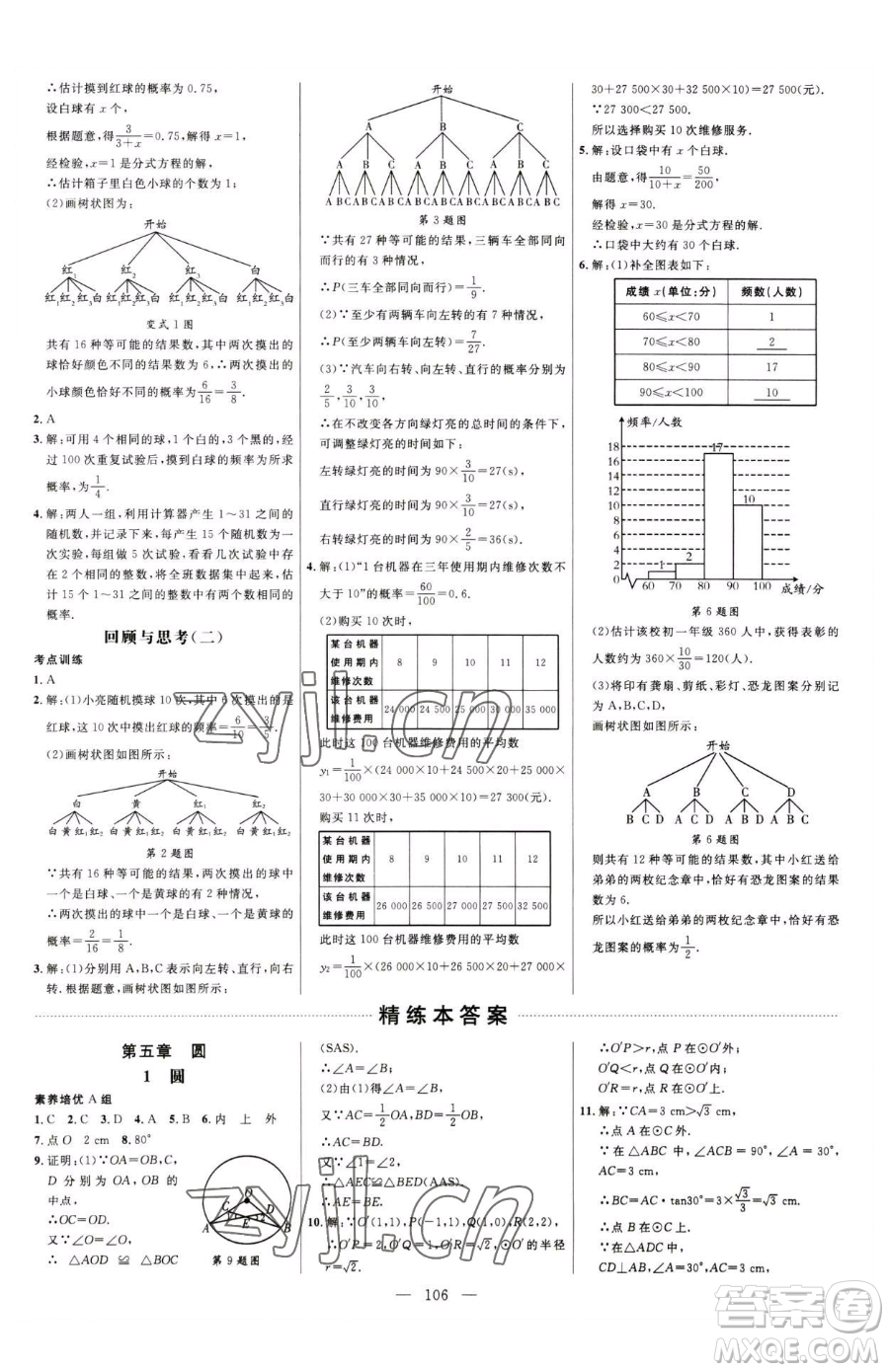 延邊大學(xué)出版社2023細(xì)解巧練九年級(jí)下冊(cè)數(shù)學(xué)魯教版五四制參考答案