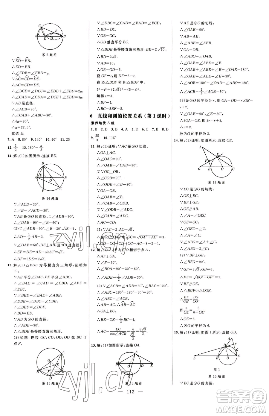 延邊大學(xué)出版社2023細(xì)解巧練九年級(jí)下冊(cè)數(shù)學(xué)魯教版五四制參考答案