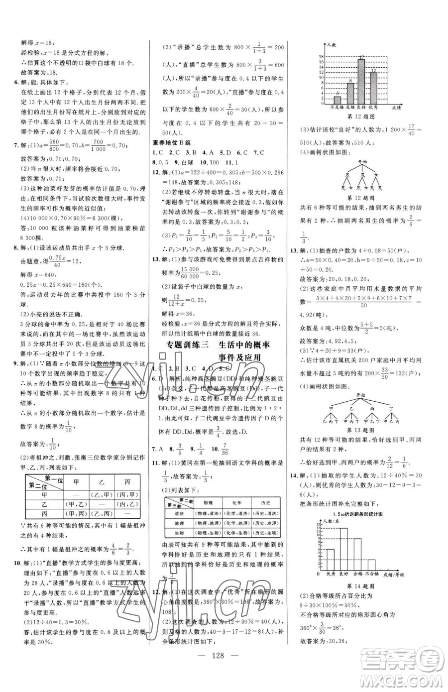 延邊大學(xué)出版社2023細(xì)解巧練九年級(jí)下冊(cè)數(shù)學(xué)魯教版五四制參考答案