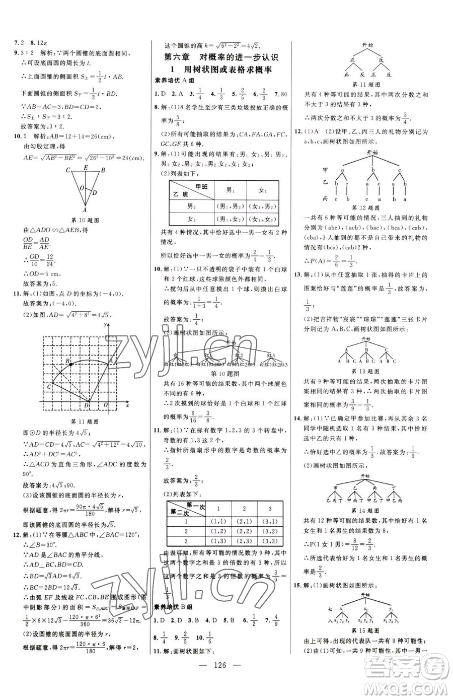 延邊大學(xué)出版社2023細(xì)解巧練九年級(jí)下冊(cè)數(shù)學(xué)魯教版五四制參考答案