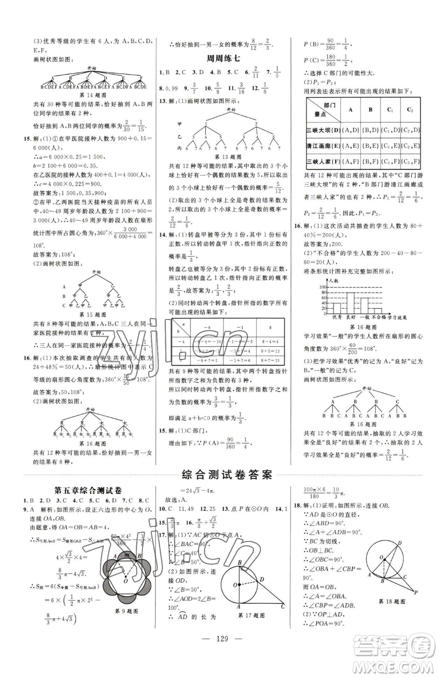 延邊大學(xué)出版社2023細(xì)解巧練九年級(jí)下冊(cè)數(shù)學(xué)魯教版五四制參考答案