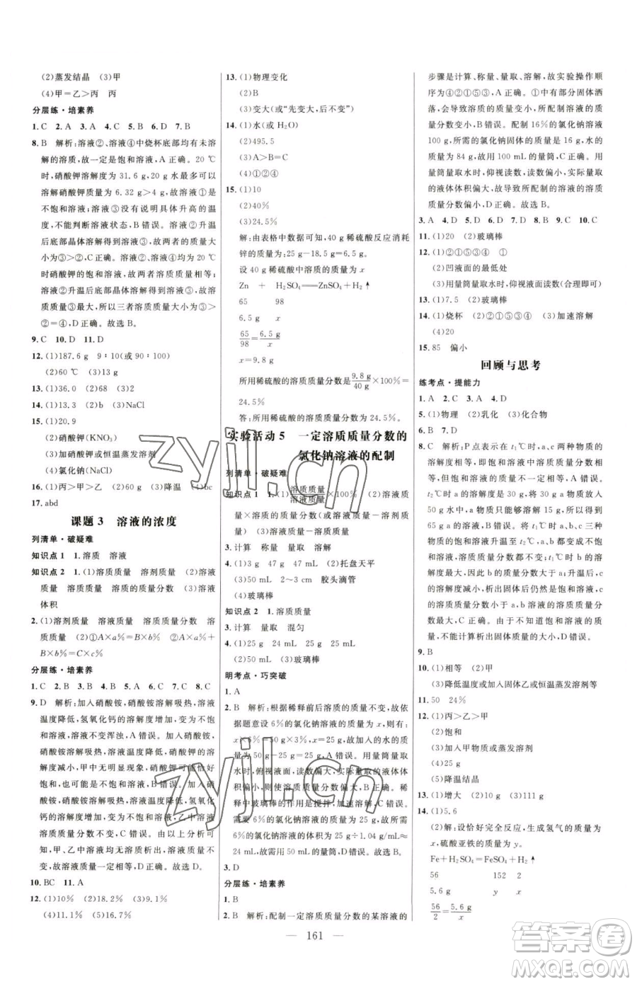 延邊大學(xué)出版社2023細(xì)解巧練九年級下冊化學(xué)人教版參考答案