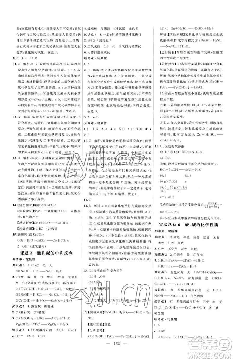 延邊大學(xué)出版社2023細(xì)解巧練九年級下冊化學(xué)人教版參考答案