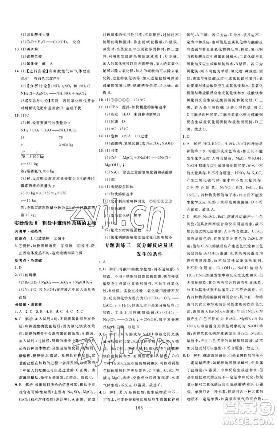 延邊大學(xué)出版社2023細(xì)解巧練九年級下冊化學(xué)人教版參考答案