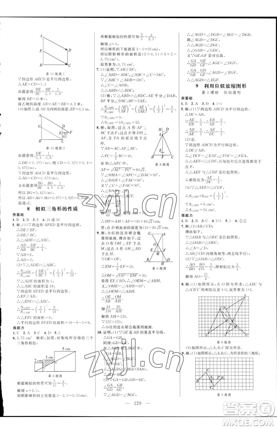 延邊大學出版社2023細解巧練八年級下冊數(shù)學魯教版五四制參考答案