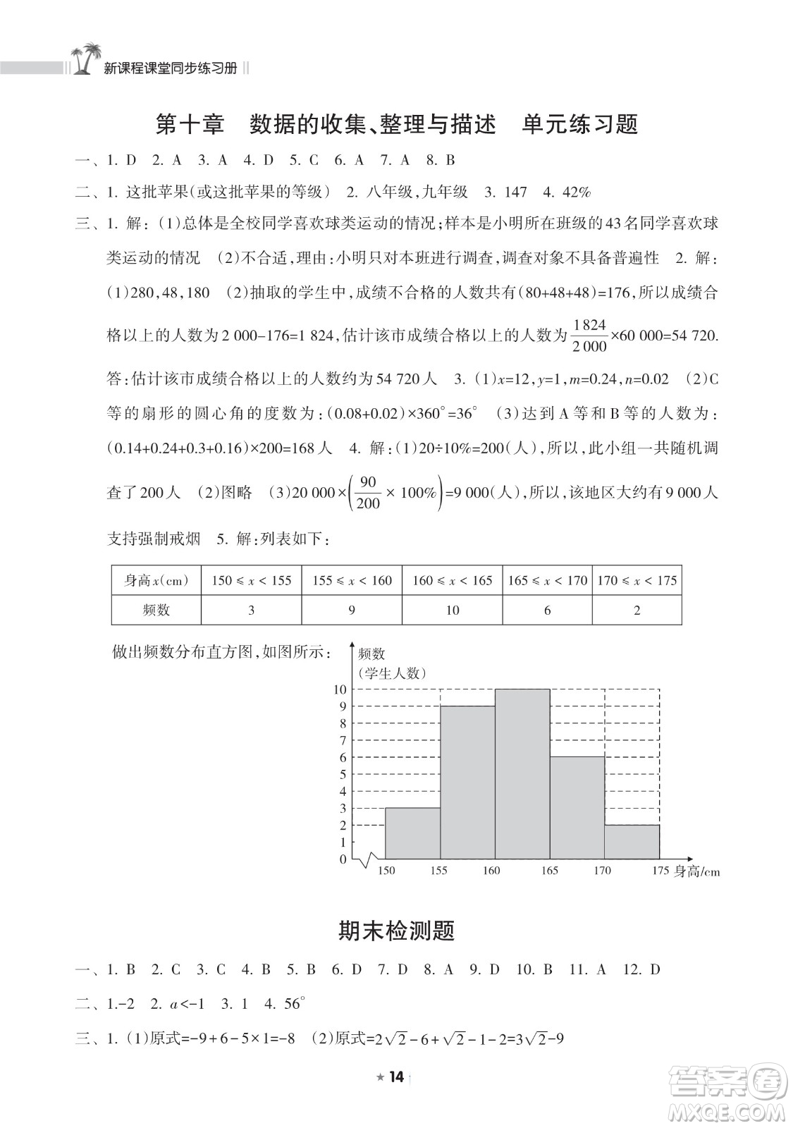 海南出版社2023新課程課堂同步練習(xí)冊(cè)七年級(jí)下冊(cè)數(shù)學(xué)人教版參考答案