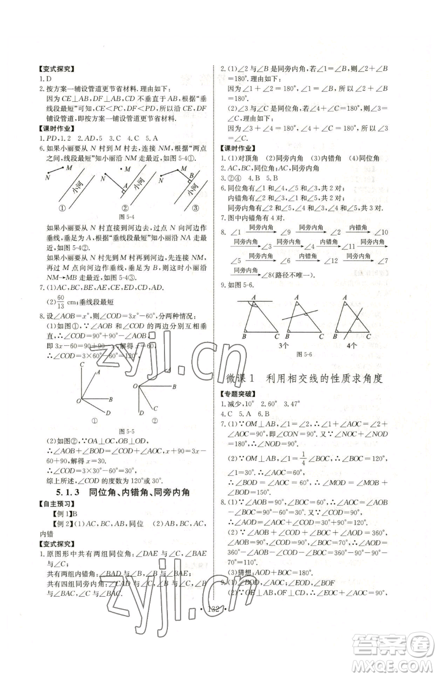 長江少年兒童出版社2023長江全能學(xué)案同步練習(xí)冊七年級下冊數(shù)學(xué)人教版參考答案