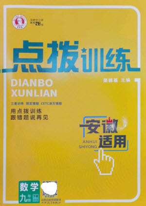 山西教育出版社2023點撥訓(xùn)練九年級數(shù)學(xué)下冊滬科版安徽專版參考答案