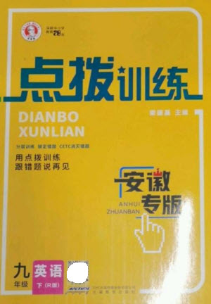 安徽教育出版社2023點(diǎn)撥訓(xùn)練九年級(jí)英語下冊(cè)人教版安徽專版參考答案