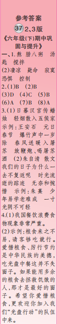 時(shí)代學(xué)習(xí)報(bào)語文周刊六年級(jí)2022-2023學(xué)年第35-38期答案