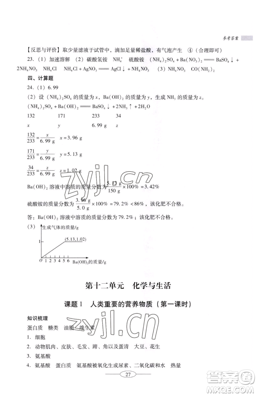 廣東教育出版社2023南方新課堂金牌學(xué)案九年級(jí)下冊(cè)化學(xué)人教版珠海專版參考答案