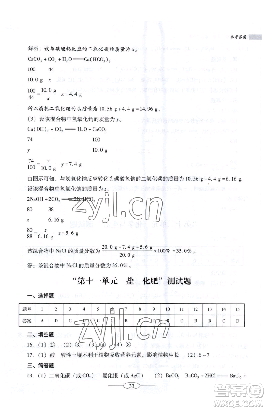 廣東教育出版社2023南方新課堂金牌學(xué)案九年級(jí)下冊(cè)化學(xué)人教版珠海專版參考答案