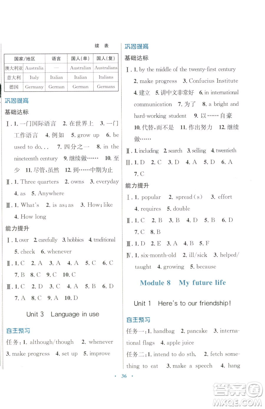 廣東教育出版社2023南方新課堂金牌學(xué)案九年級下冊英語外研版參考答案