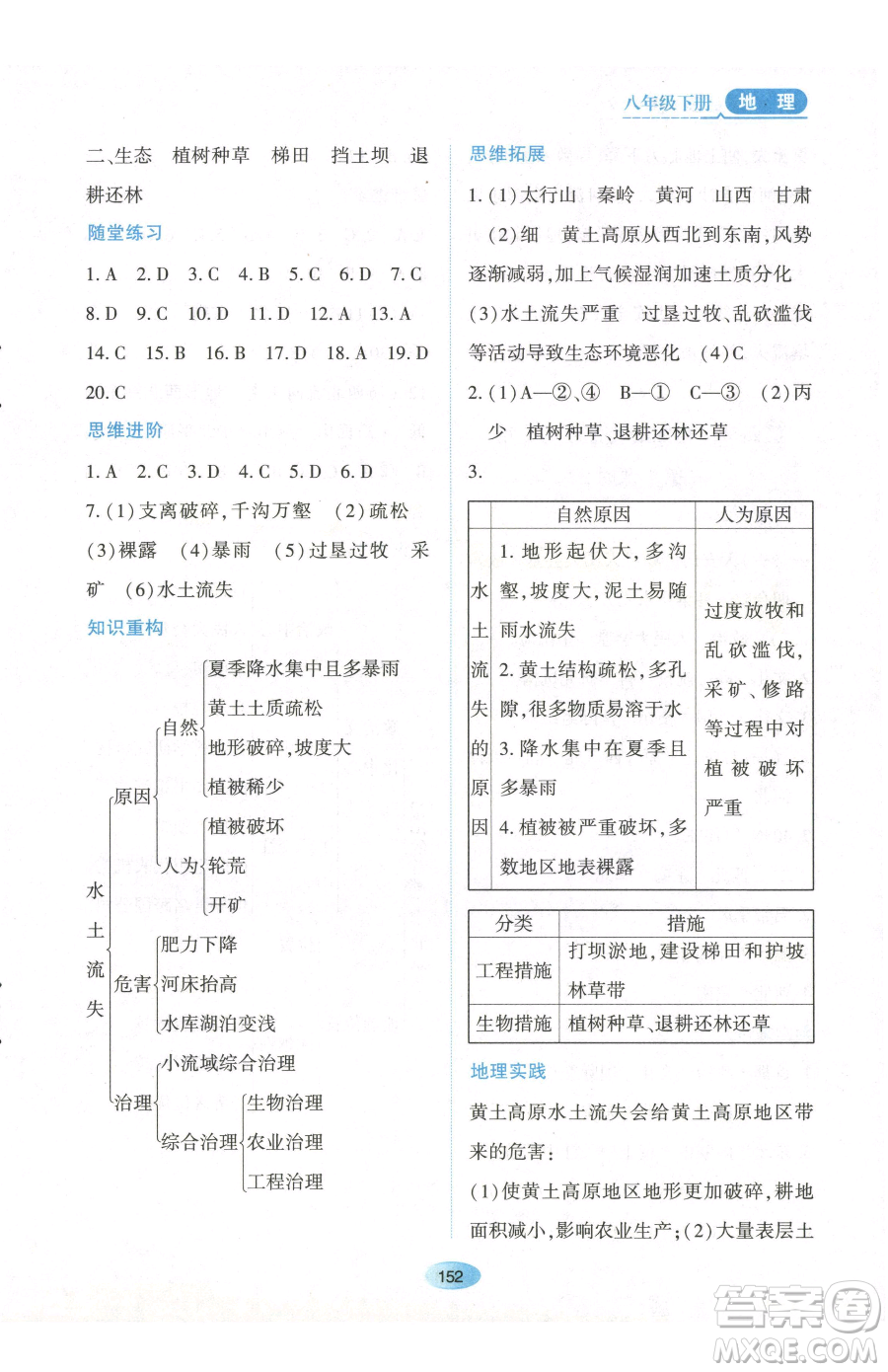 黑龍江教育出版社2023資源與評價八年級下冊地理人教版大慶專版參考答案