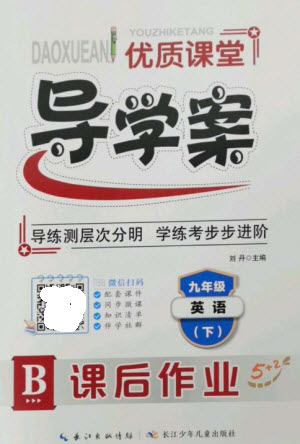 長江少年兒童出版社2023優(yōu)質(zhì)課堂導(dǎo)學(xué)案B課后作業(yè)九年級英語下冊人教版參考答案