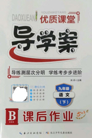 長江少年兒童出版社2023優(yōu)質(zhì)課堂導(dǎo)學(xué)案B課后作業(yè)九年級(jí)語文下冊人教版參考答案