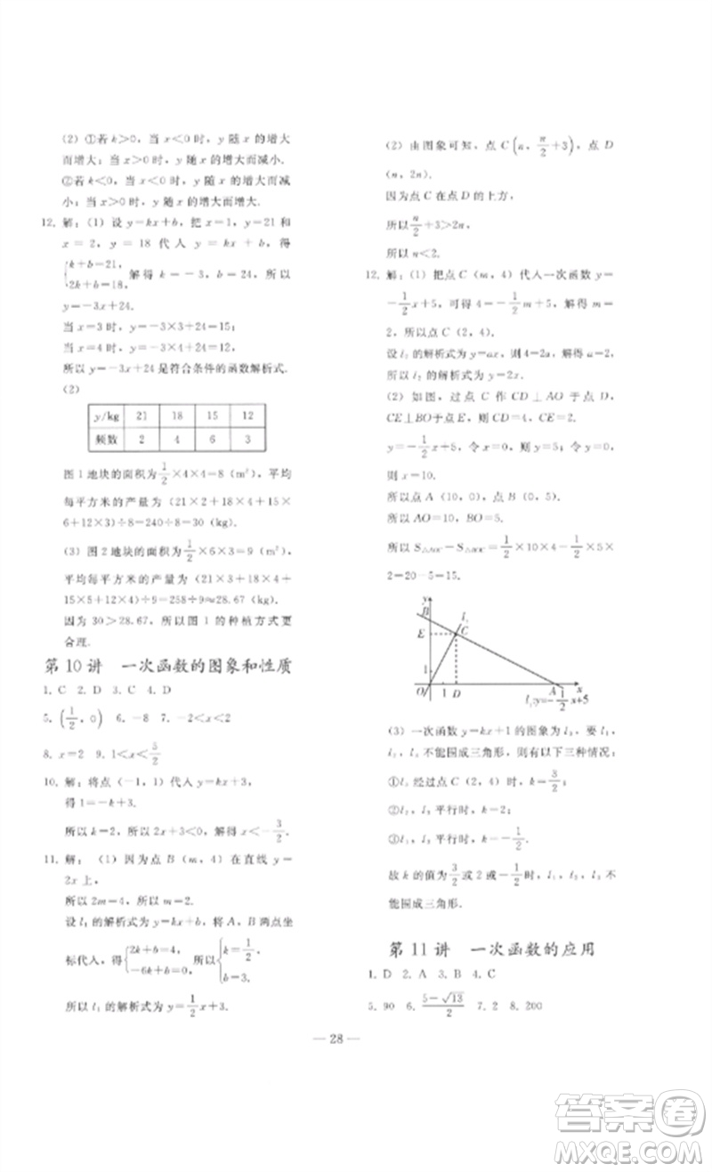 人民教育出版社2023同步輕松練習九年級數(shù)學總復習人教版參考答案