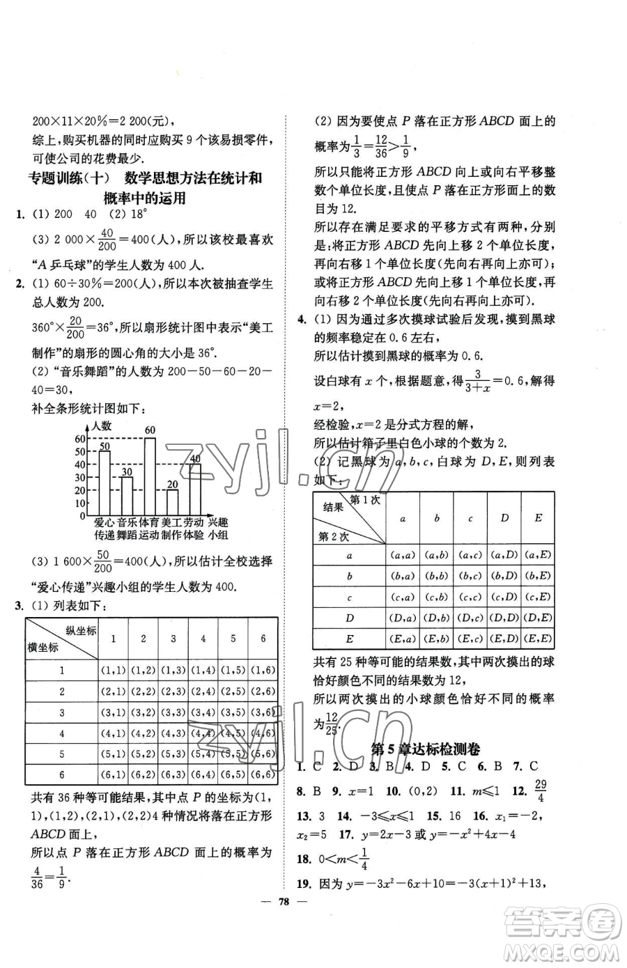 延邊大學(xué)出版社2023南通小題課時(shí)作業(yè)本九年級(jí)下冊(cè)數(shù)學(xué)蘇科版參考答案