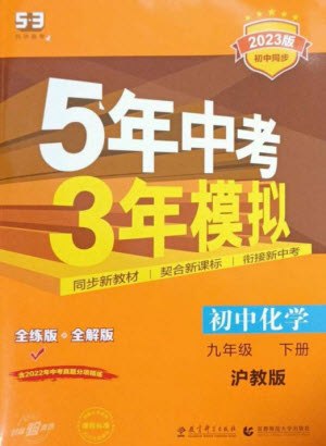 教育科學(xué)出版社2023年初中同步5年中考3年模擬九年級化學(xué)下冊滬教版參考答案