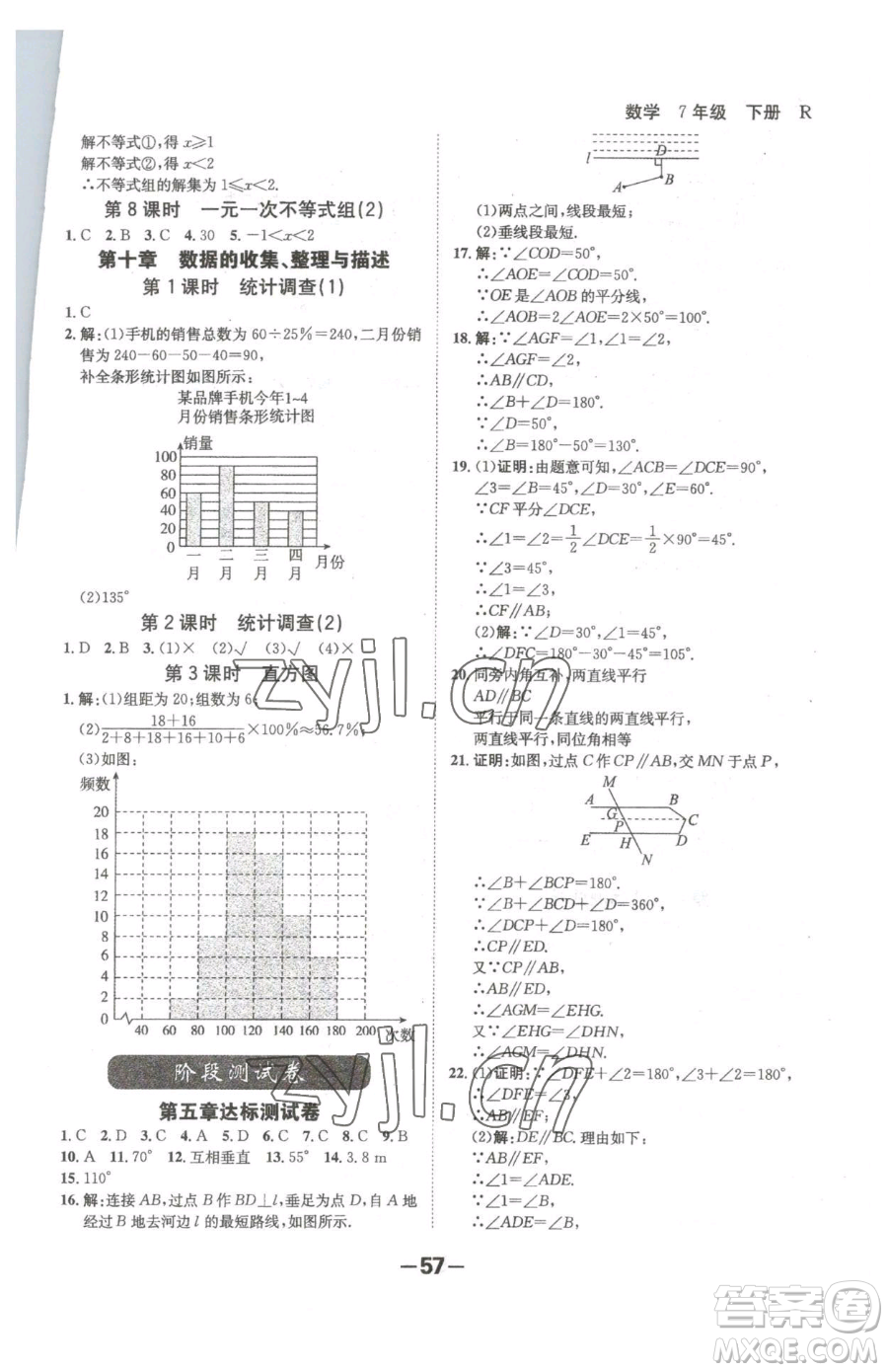 延邊大學(xué)出版社2023全程突破七年級(jí)下冊(cè)數(shù)學(xué)人教版參考答案