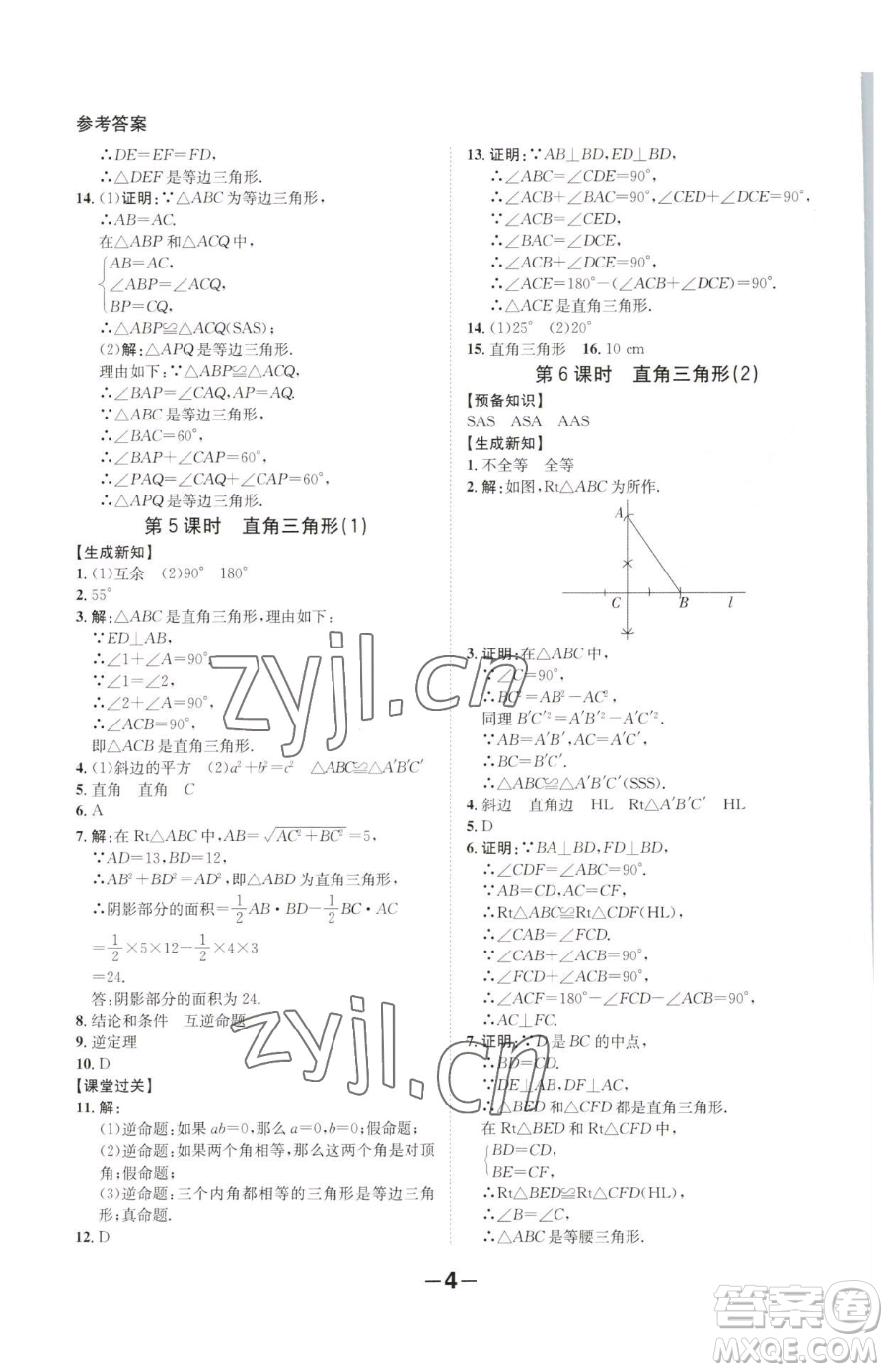 延邊大學出版社2023全程突破八年級下冊數(shù)學北師大版參考答案