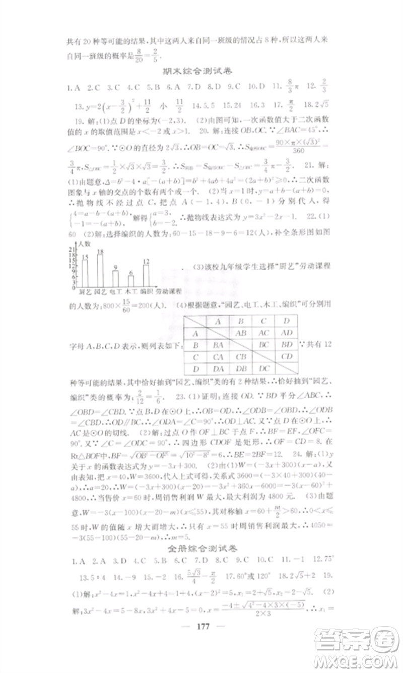 四川大學(xué)出版社2023課堂點(diǎn)睛九年級數(shù)學(xué)下冊湘教版參考答案