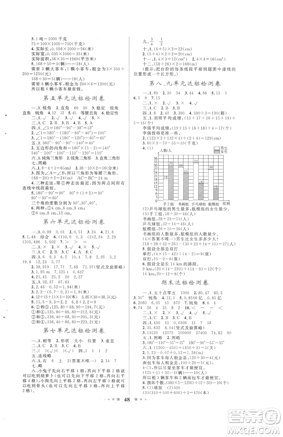 知識(shí)出版社2023小學(xué)同步測(cè)控全優(yōu)設(shè)計(jì)超人天天練四年級(jí)下冊(cè)數(shù)學(xué)人教版參考答案