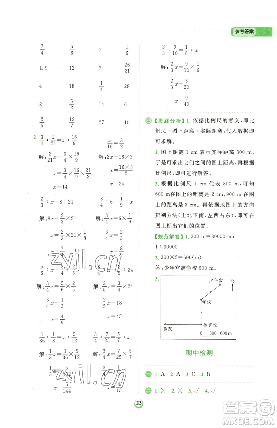 文化發(fā)展出版社2023金牛耳計算天天練六年級下冊數(shù)學人教版參考答案