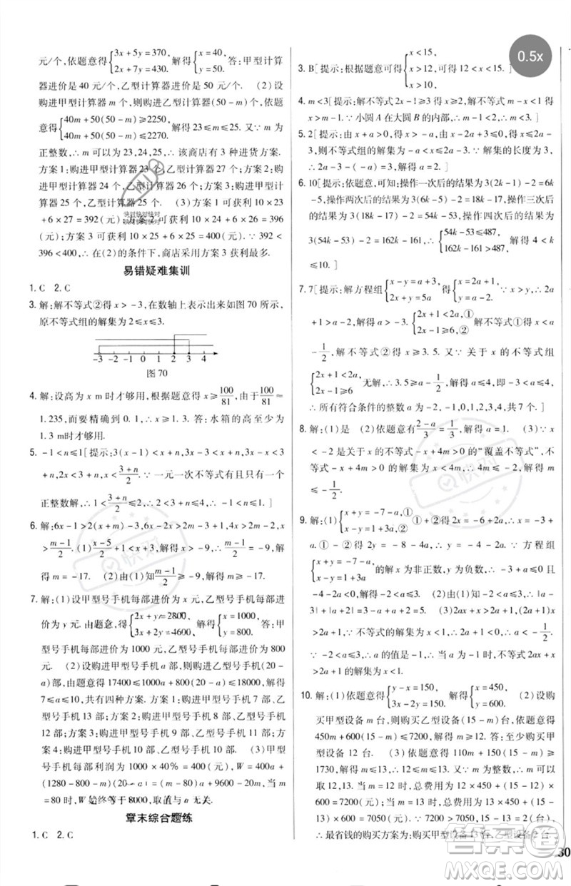 吉林人民出版社2023全科王同步課時(shí)練習(xí)七年級(jí)數(shù)學(xué)下冊(cè)人教版參考答案