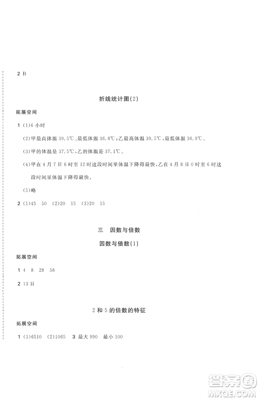 安徽少年兒童出版社2023新編基礎(chǔ)訓(xùn)練五年級(jí)下冊(cè)數(shù)學(xué)蘇教版參考答案