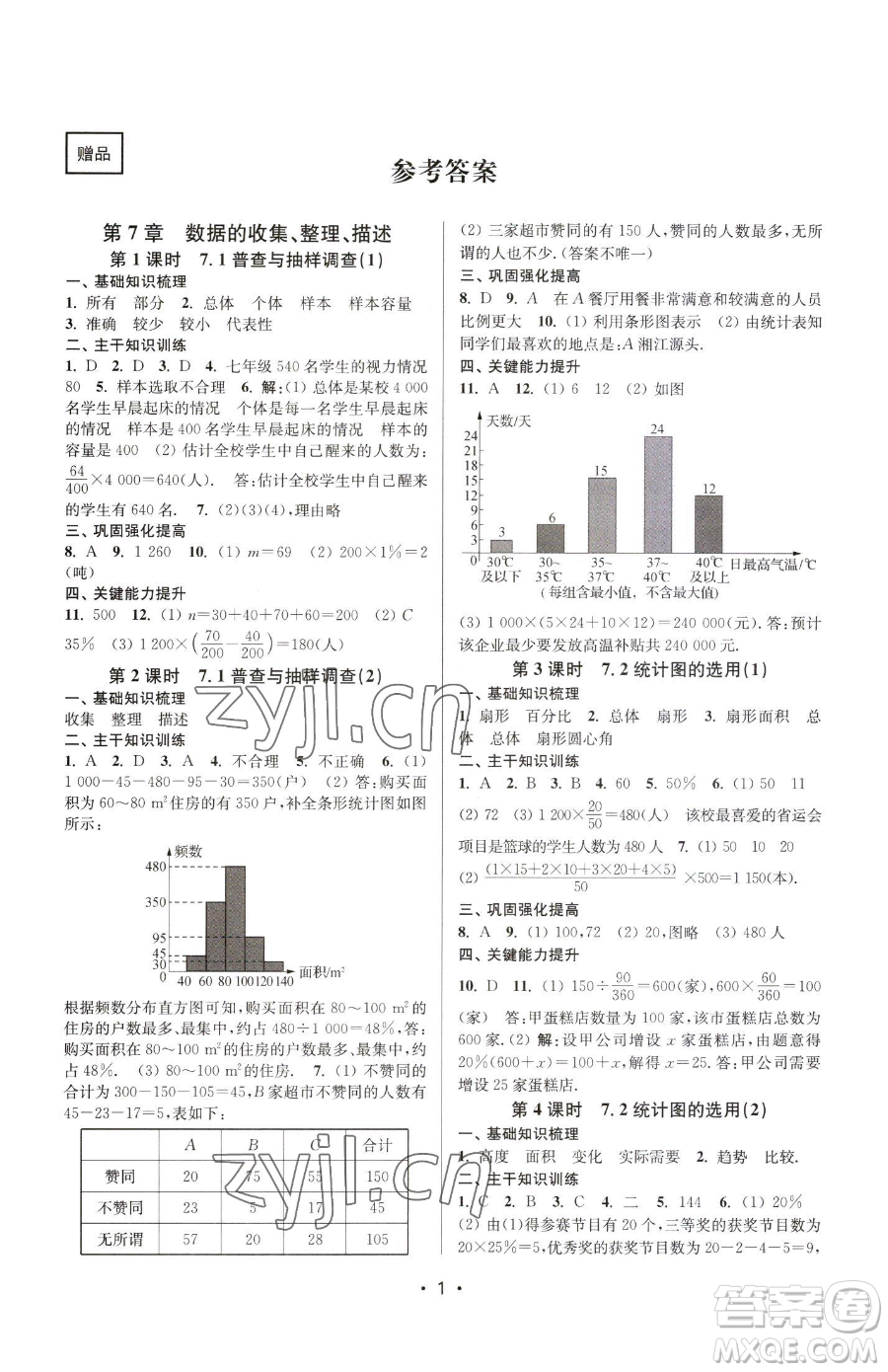 江蘇鳳凰美術(shù)出版社2023創(chuàng)新課時作業(yè)本八年級下冊數(shù)學(xué)蘇科版蘇州專版參考答案