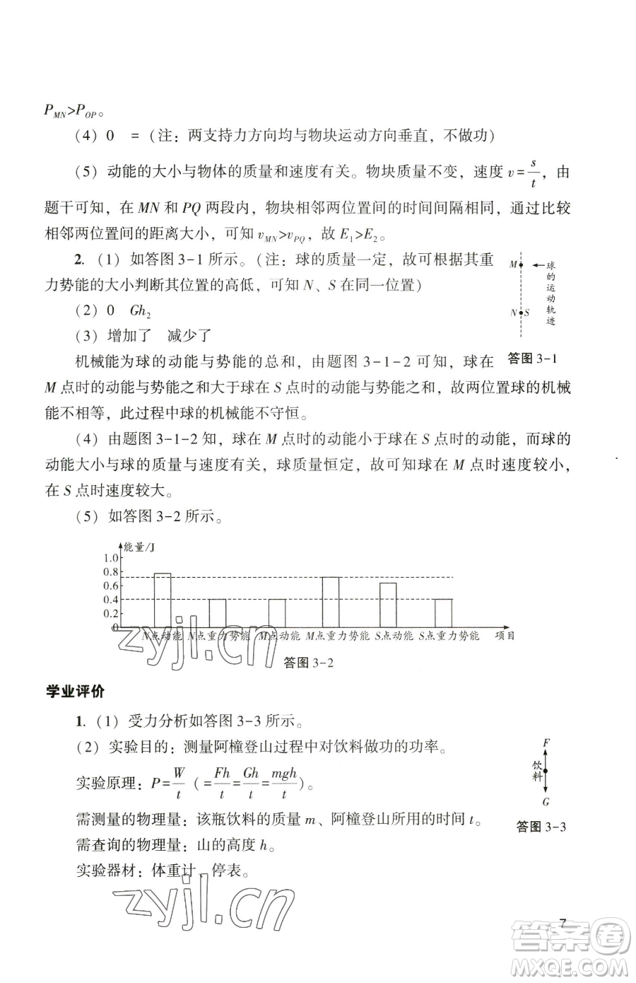 廣州出版社2023陽光學業(yè)評價九年級下冊物理人教版參考答案