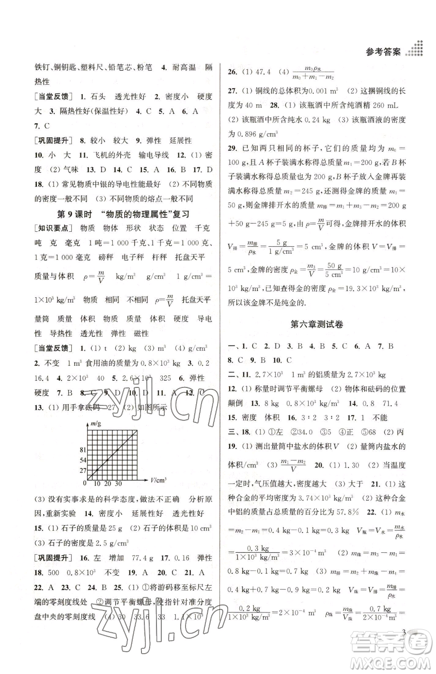 江蘇鳳凰美術(shù)出版社2023創(chuàng)新課時作業(yè)本八年級下冊物理江蘇版參考答案