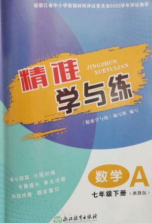 浙江教育出版社2023精準學與練七年級數(shù)學下冊浙教版參考答案