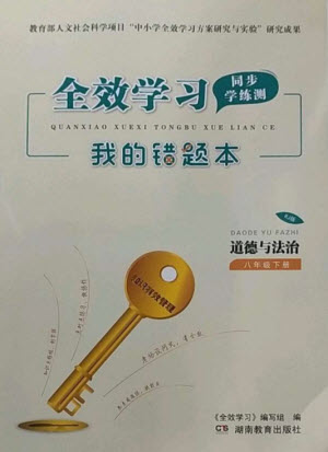 湖南教育出版社2023全效學(xué)習(xí)同步學(xué)練測八年級道德與法治下冊人教版參考答案