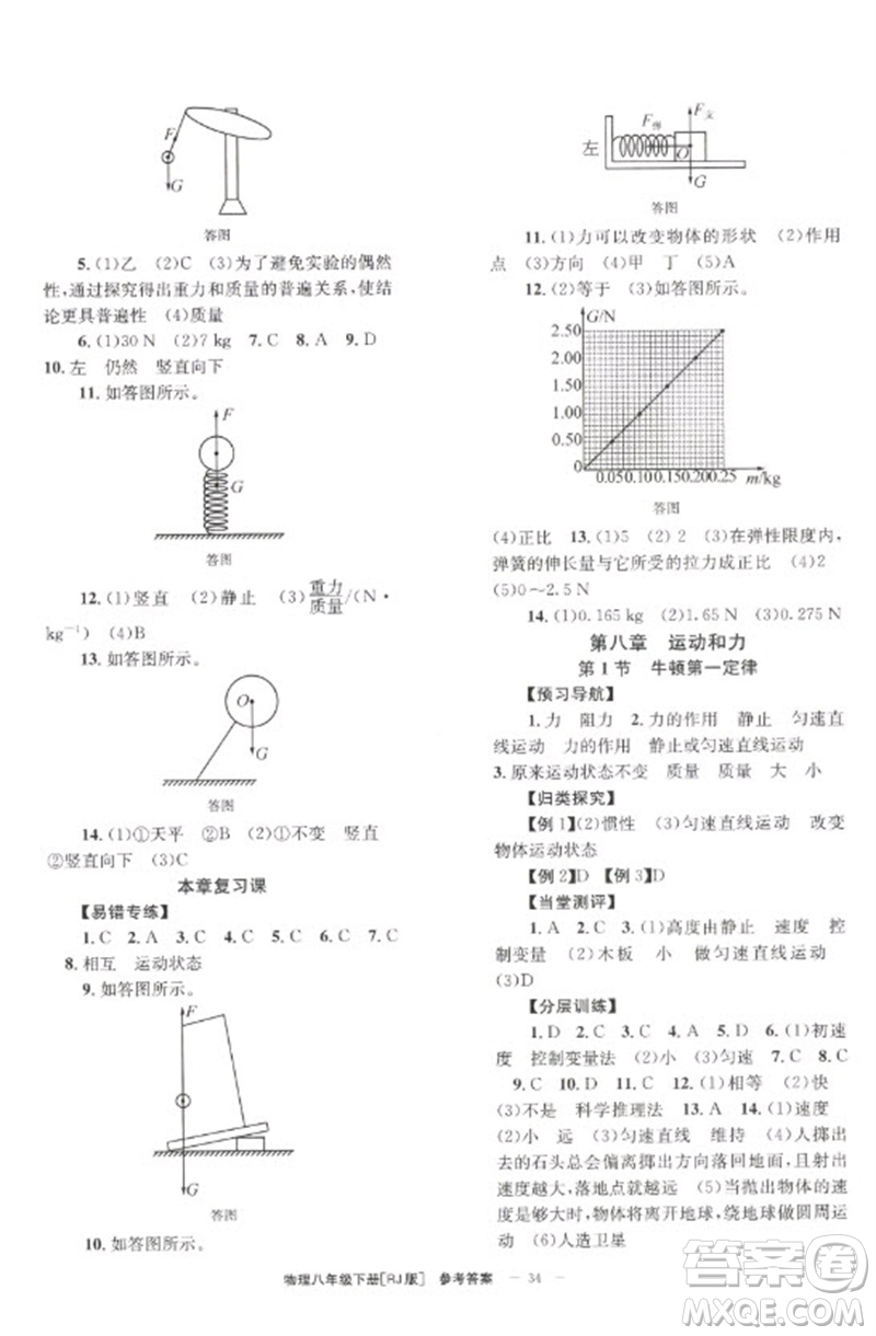 北京時代華文書局2023全效學(xué)習(xí)學(xué)業(yè)評價方案八年級物理下冊人教版參考答案