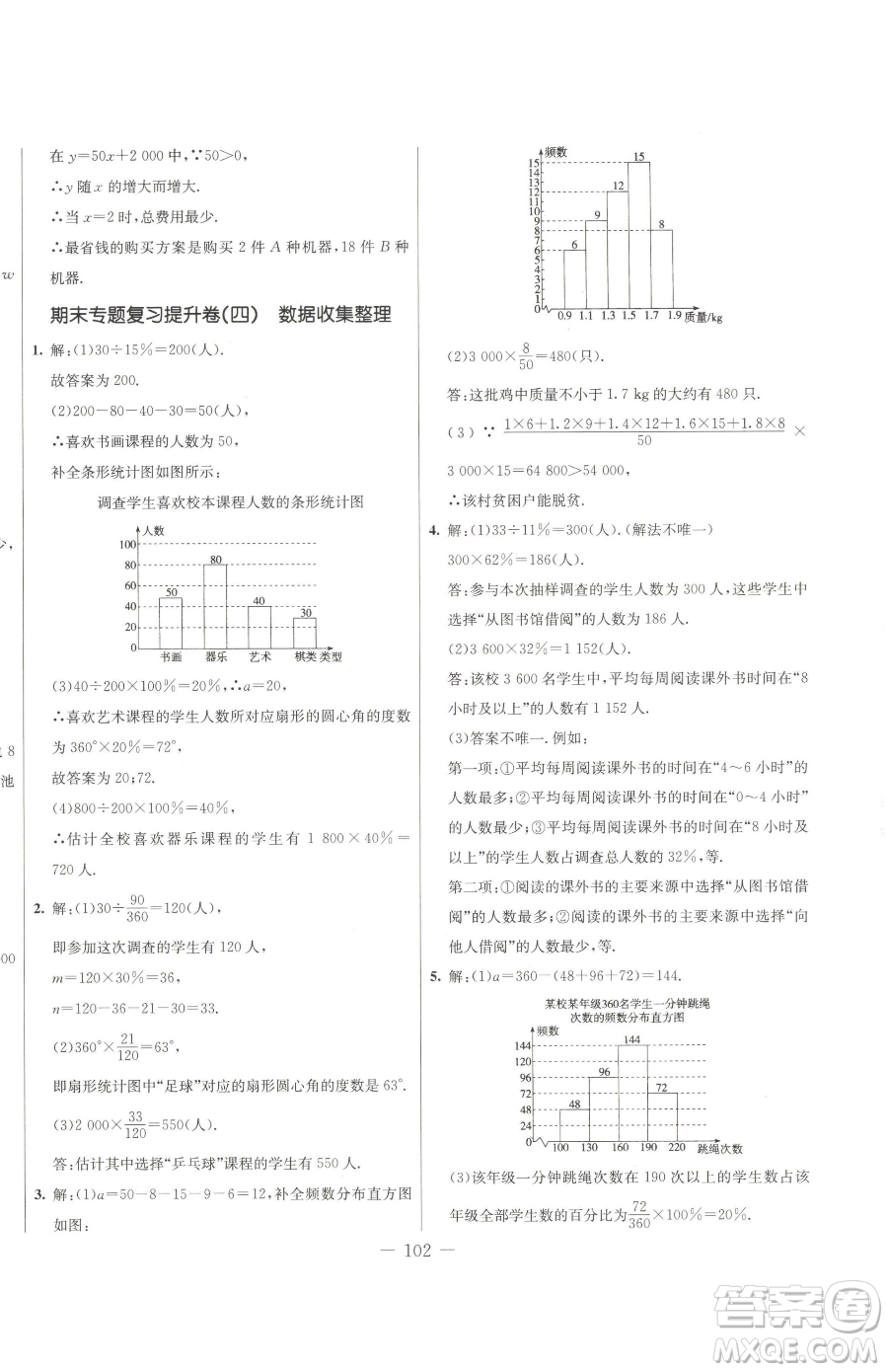 吉林教育出版社2023創(chuàng)新思維全程備考金題一卷通八年級下冊數(shù)學冀教版參考答案