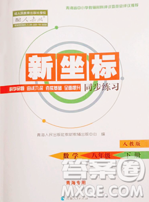 青海人民出版社2023新坐標(biāo)同步練習(xí)八年級下冊數(shù)學(xué)人教版青海專用參考答案