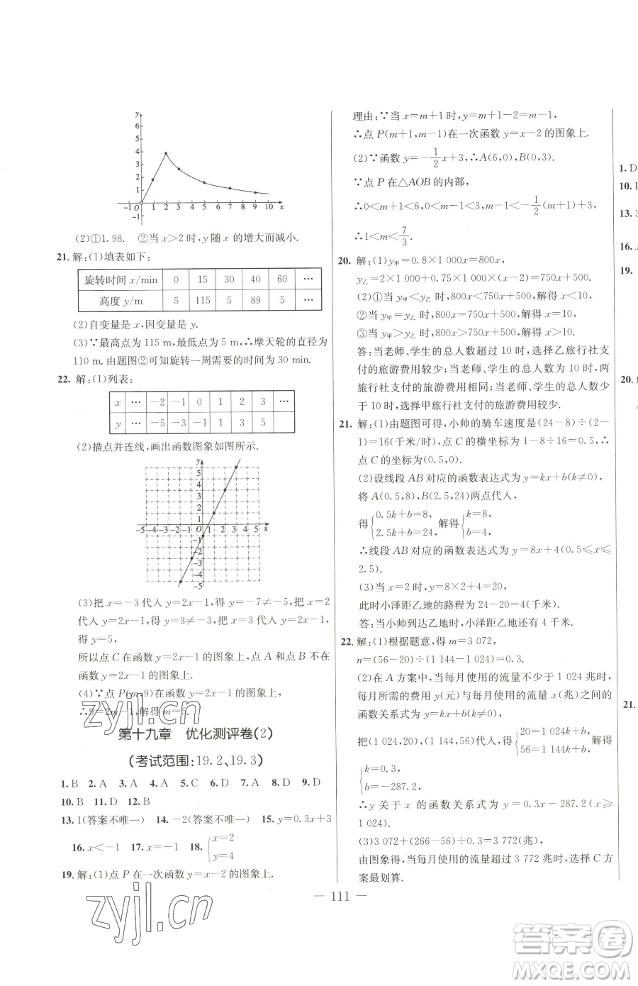 吉林教育出版社2023創(chuàng)新思維全程備考金題一卷通八年級下冊數(shù)學人教版參考答案