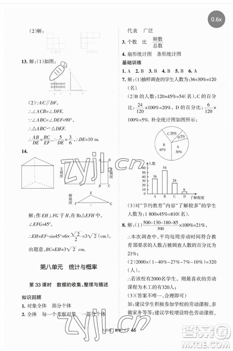 寧夏人民教育出版社2023學(xué)習(xí)之友九年級數(shù)學(xué)下冊人教版參考答案