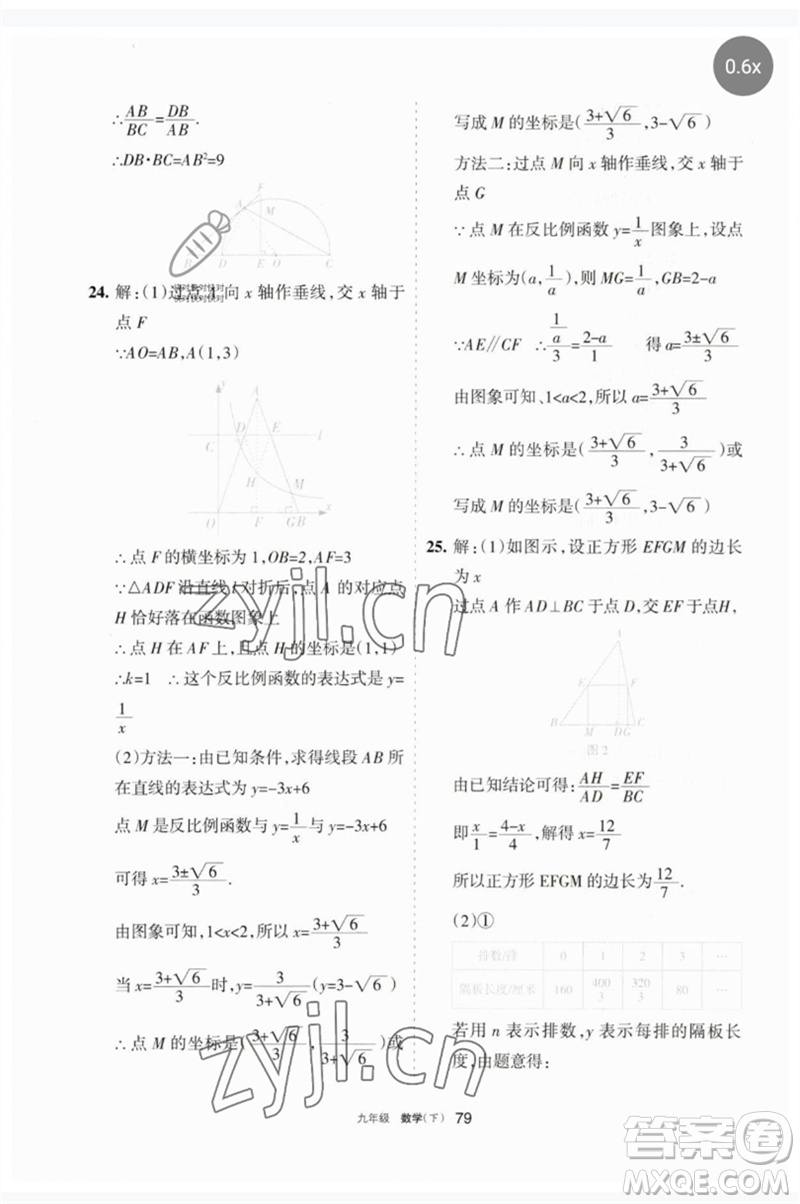 寧夏人民教育出版社2023學(xué)習(xí)之友九年級數(shù)學(xué)下冊人教版參考答案