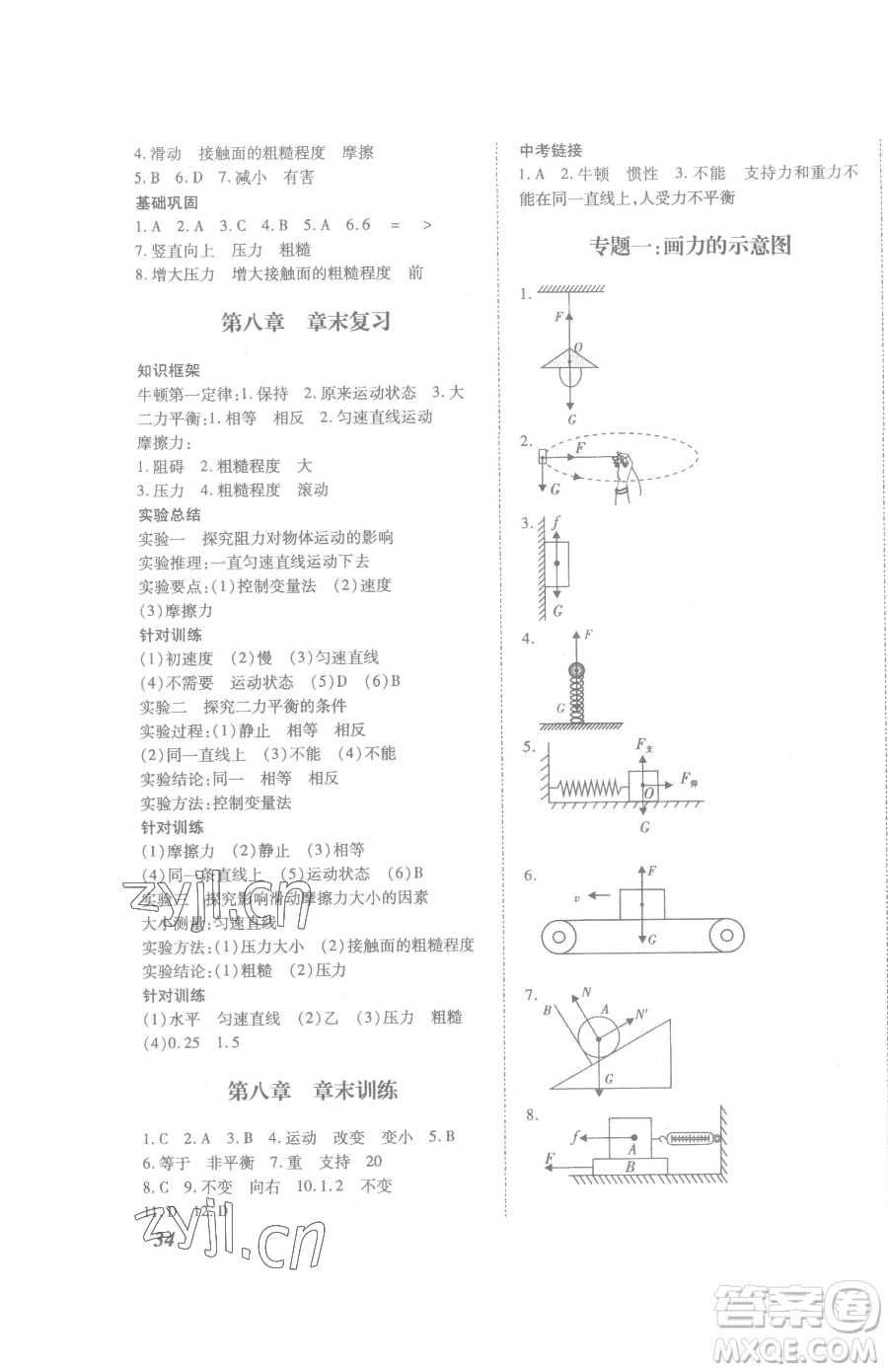 延邊大學(xué)出版社2023本土攻略八年級下冊物理滬科版參考答案