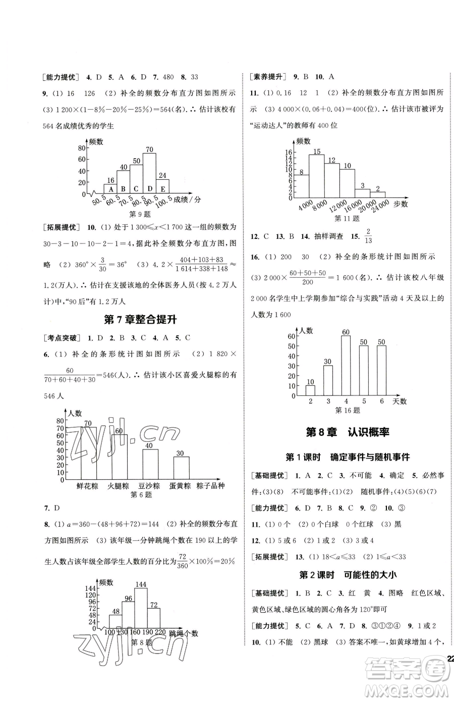 南京大學出版社2023提優(yōu)訓練課課練八年級下冊數(shù)學蘇科版徐州專版參考答案